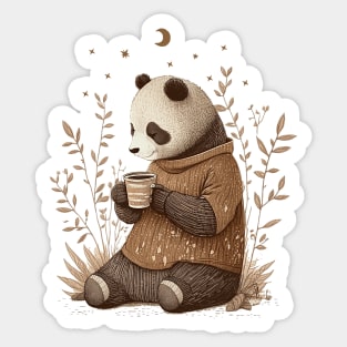 Cute Bear Coffee Lover Sticker